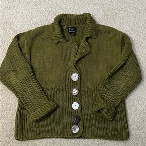 Pure Olive Green Women's Cardigan